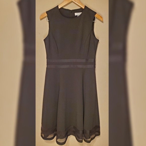 Calvin Klein Black Illusion Hem A-Line Dress Calvin Klein Black Illusion Hem A-Line Dress